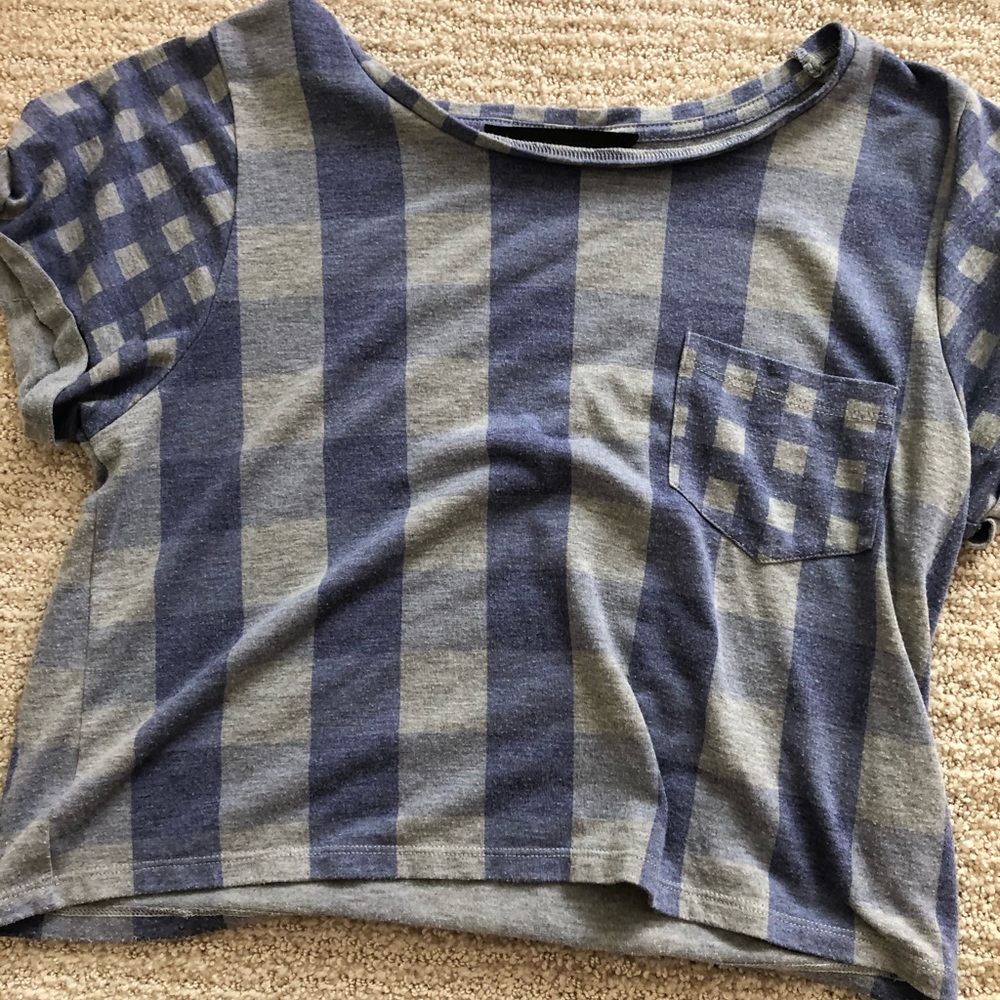 Topshop plaid crop top